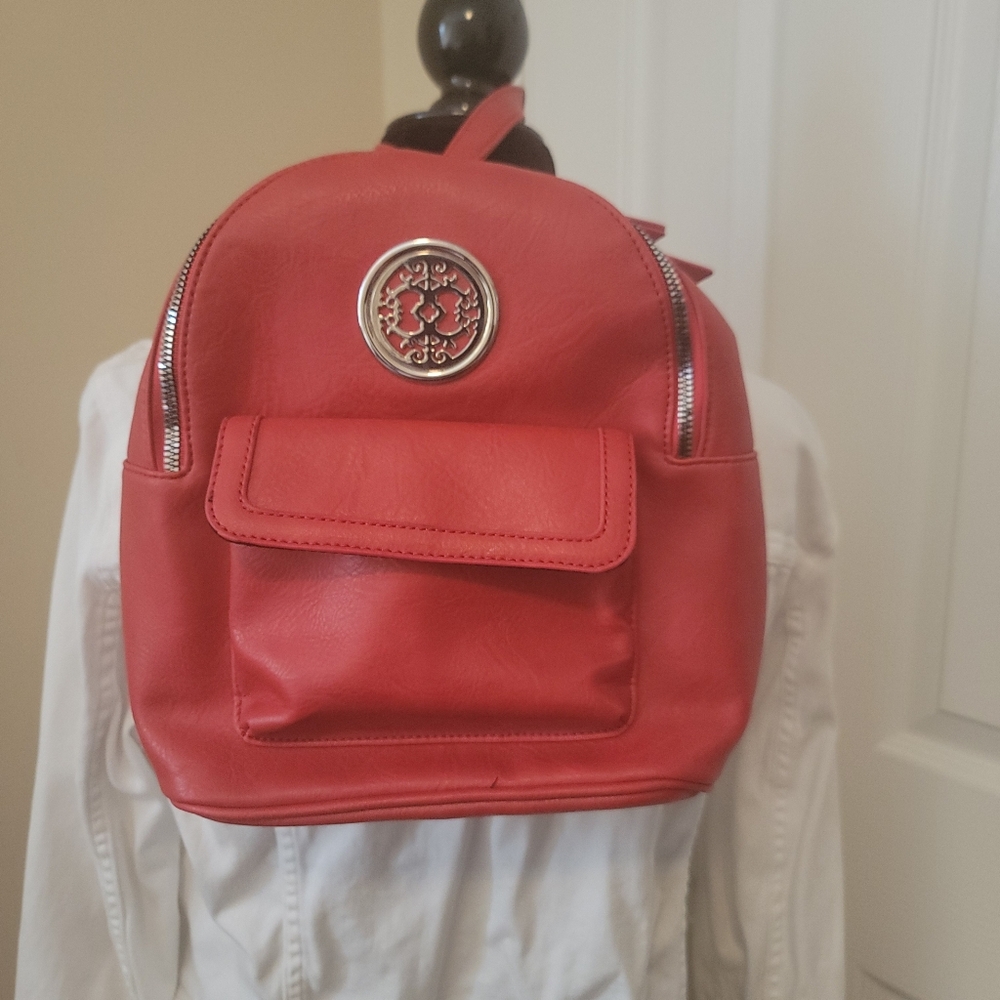 Sam and Hadley Red Vegan Leather Mini Backpack - Picture 8 of 8